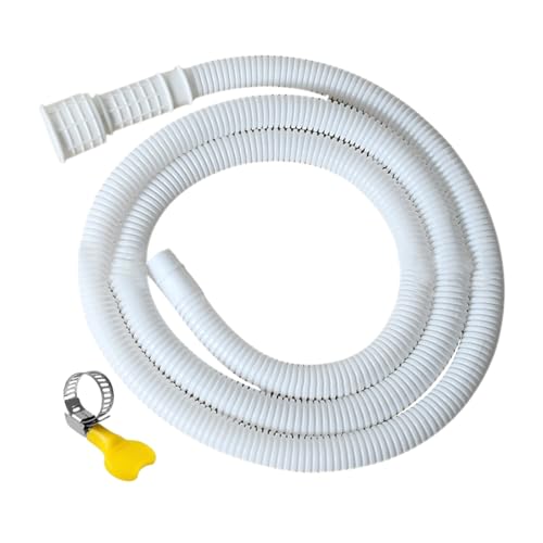 エアコン排水ホース、ドレンホース、日焼け止め 延長チューブ フレキシブルドレンパイプ | 食器洗い機/洗濯機兼用 | 漏れ防止クランプ付属 | 耐候性強化素材 | 長さ調節可能、屋外機/キッチン/洗面所対応